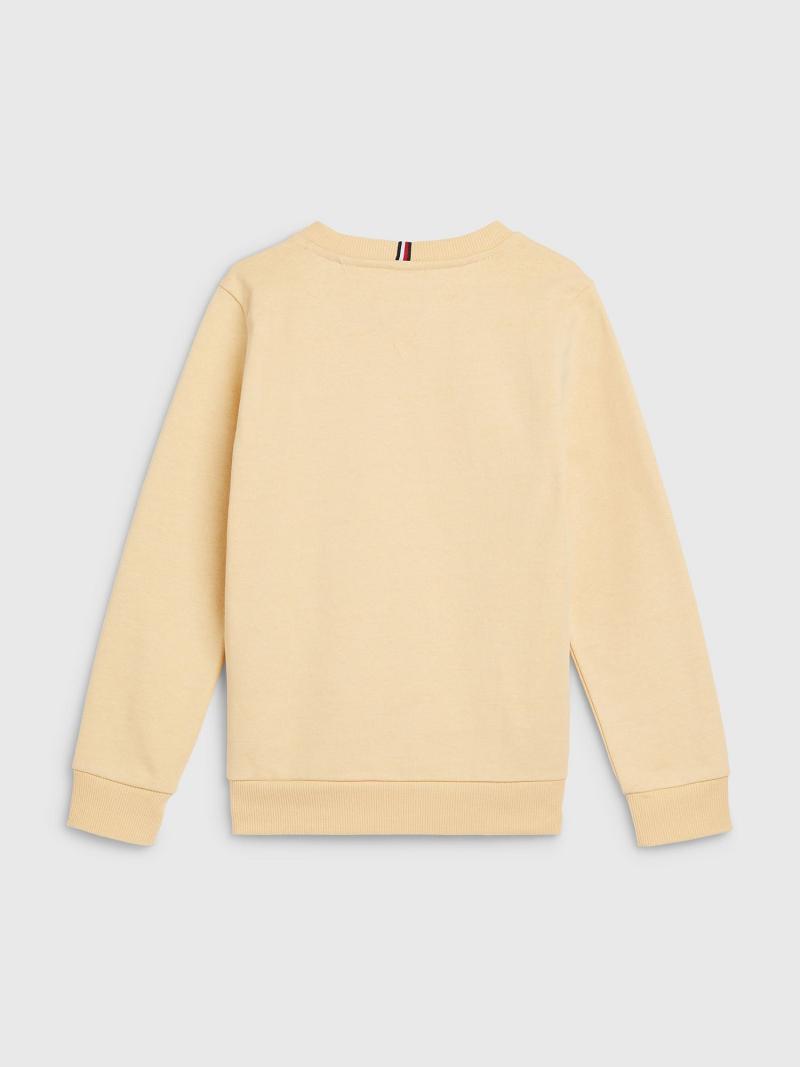 Yellow Tommy Hilfiger Natural Dye Flag Sweatshirts | NZ_B2135