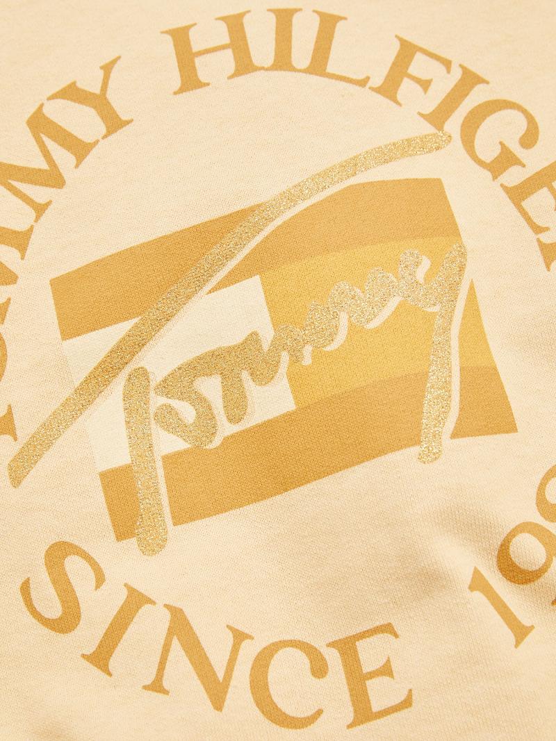 Yellow Tommy Hilfiger Natural Dye Script Sweatshirts | NZ_G1207