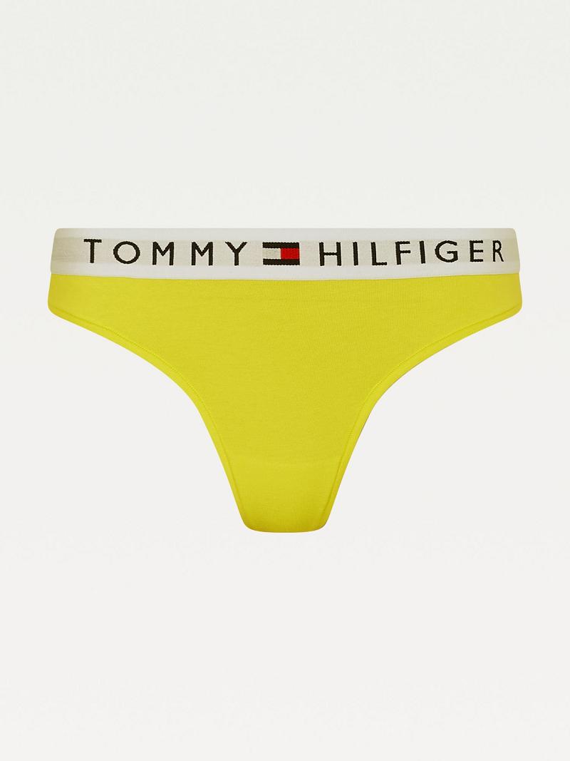 Yellow Tommy Hilfiger Organic Cotton Thongs | NZ_W21572