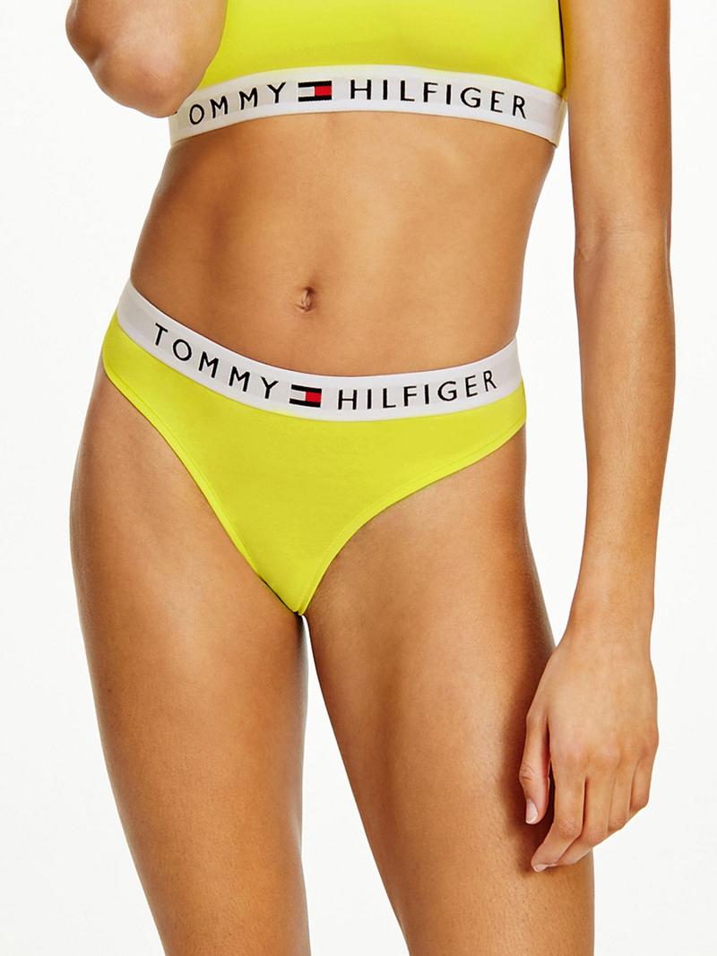 Yellow Tommy Hilfiger Organic Cotton Thongs | NZ_W21572