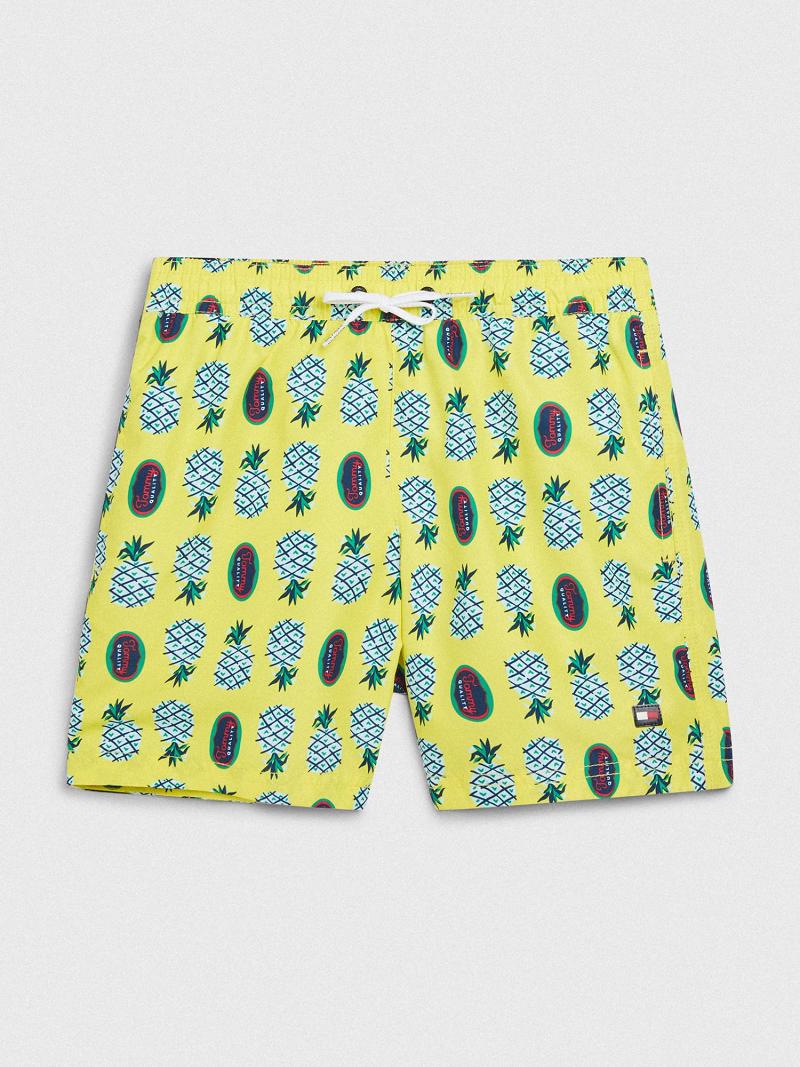 Yellow Tommy Hilfiger Pineapple Trunk Swimwear | NZ_B2151