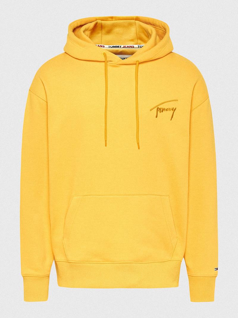 Yellow Tommy Hilfiger Signature Logo Hoodies | NZ_M31461