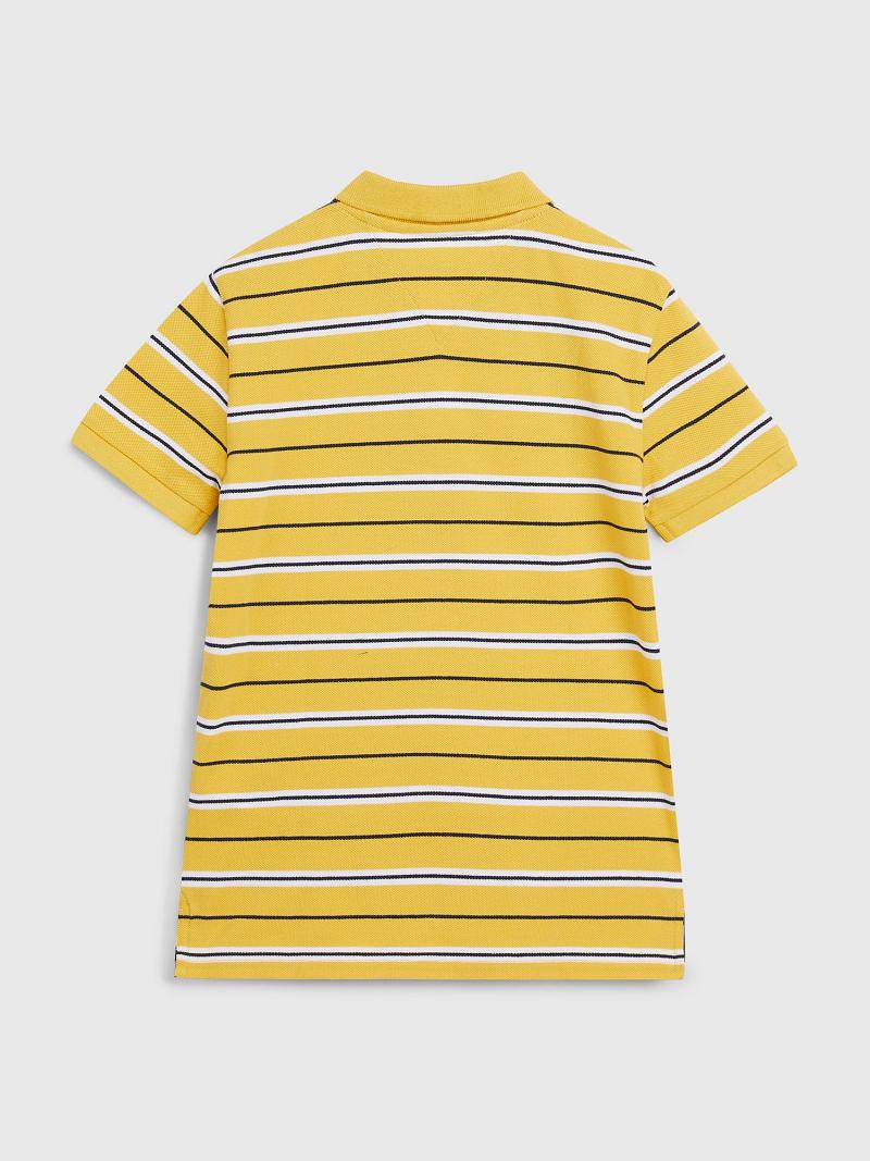 Yellow Tommy Hilfiger Stripe Polos | NZ_B2071