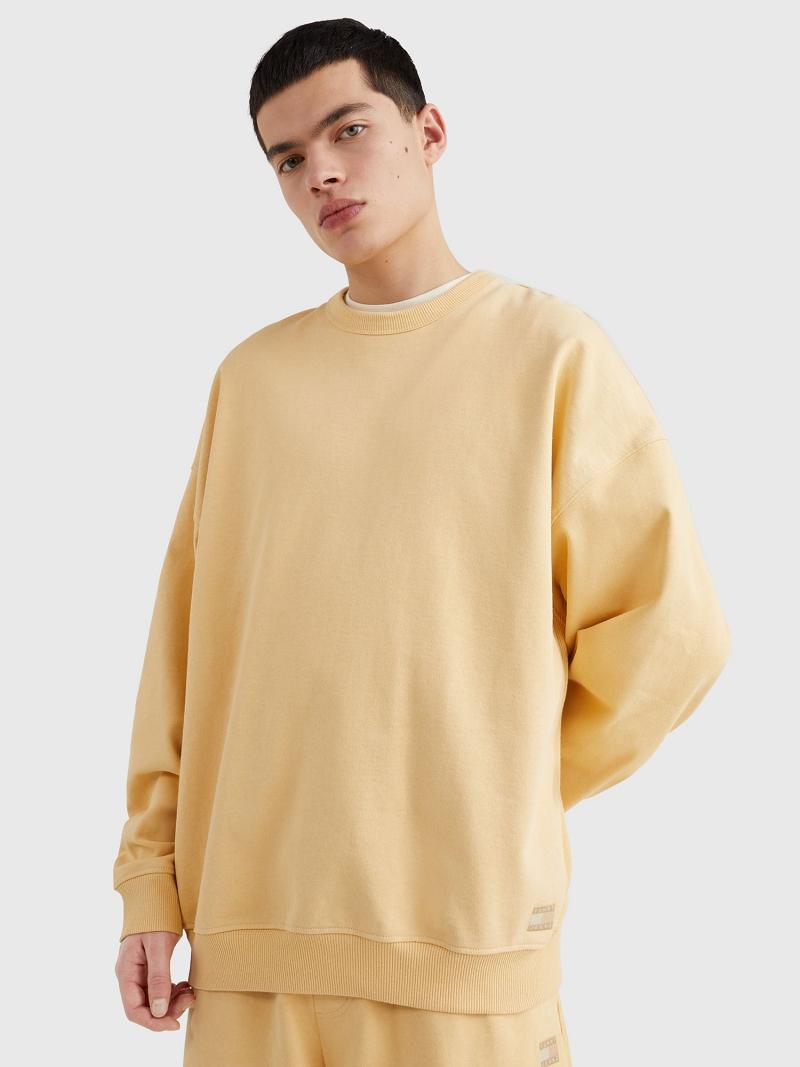 Yellow Tommy Hilfiger Sun washed crewneck Sweatshirts | NZ_M31137