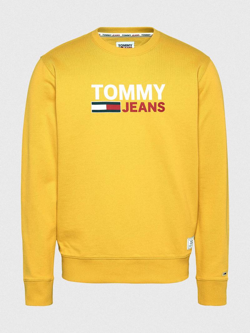 Yellow Tommy Hilfiger Tommy Logo Sweatshirts | NZ_M31139