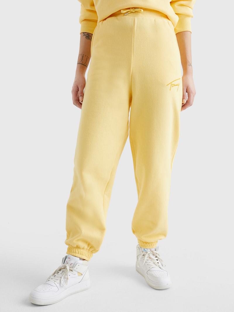 Yellow Tommy Hilfiger Tommy Signature Sweatpant Pants | NZ_W21259