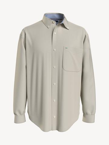 Beige Tommy Hilfiger Essential solid twill overshirt Shirts | NZ_M31257