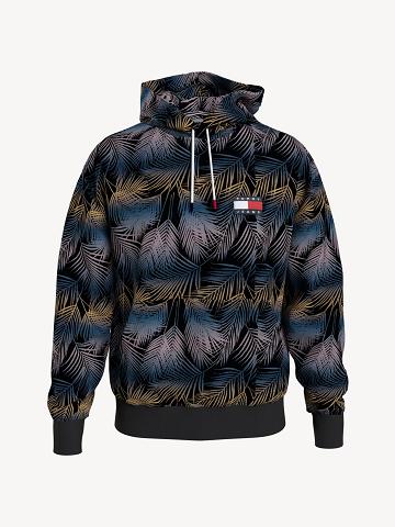 Black / Multicolor Tommy Hilfiger Tonal palm leaves Hoodies | NZ_M31469