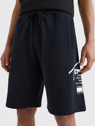 Black Tommy Hilfiger Basketball signature logo Shorts | NZ_M31191