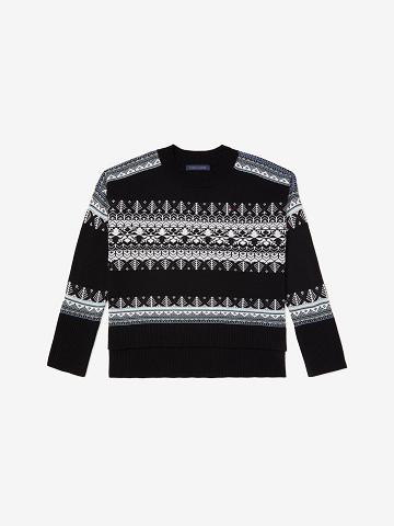 Black Tommy Hilfiger Essential Fair Isle Sweaters | NZ_W21347