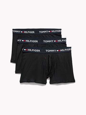 Black Tommy Hilfiger Everyday microfiber trunk 3pk Trunks | NZ_M31516