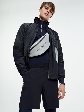 Black Tommy Hilfiger Reflective logo performance Jackets | NZ_M31419