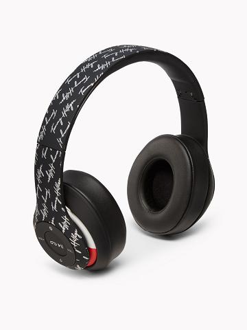 Black Tommy Hilfiger TH Wireless Headphones Technology | NZ_M31798