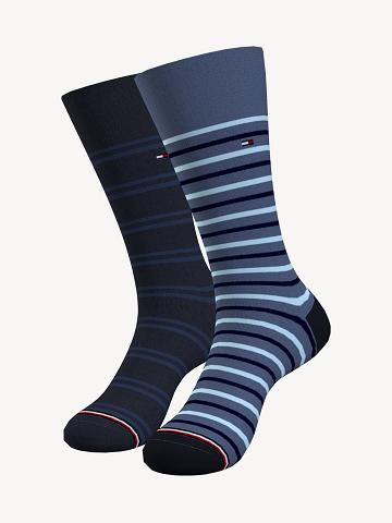 Blue / Multicolor Tommy Hilfiger Trouser 2PK Socks | NZ_M31751