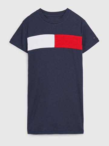 Blue / Navy Tommy Hilfiger Flag Dresses | NZ_G1057