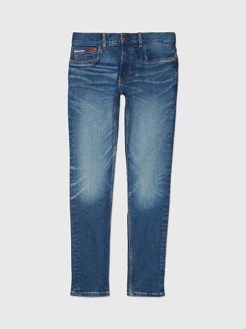 Blue / Navy Tommy Hilfiger Slim Fit Medium Wash Jeans | NZ_M31386