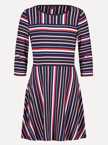 Blue Tommy Hilfiger Big Map Stripe Dresses | NZ_G1044