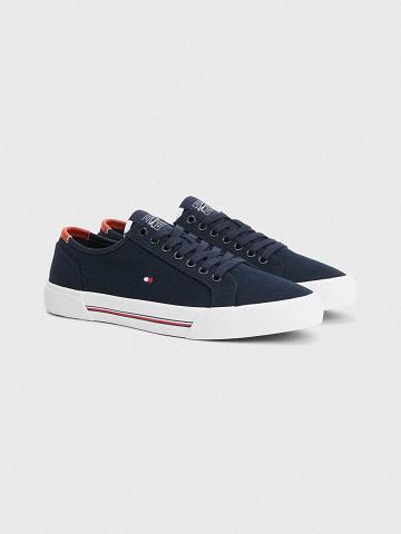 Blue Tommy Hilfiger Canvas Casual Shoes | NZ_M31655