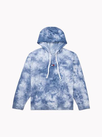 Blue Tommy Hilfiger Essential Curve Watercolor Print Hoodies | NZ_W21143