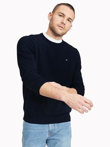 Blue Tommy Hilfiger Essential crewneck Sweaters | NZ_M31161