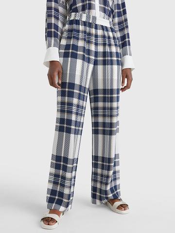 Blue Tommy Hilfiger Icon Silk Pull-On Stewart Tartan Pants | NZ_W21245