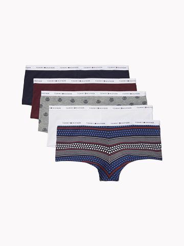 Blue Tommy Hilfiger Mix Logo Boy Short 5PK Lingerie | NZ_W21556