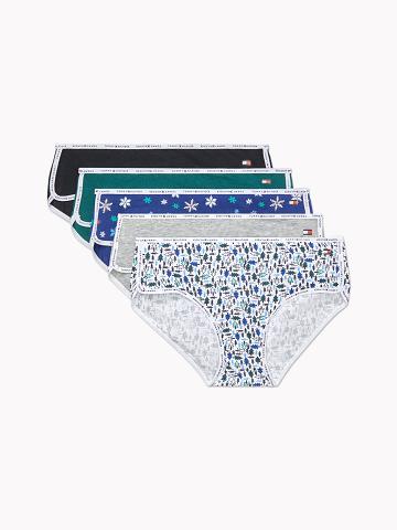 Blue Tommy Hilfiger Mix Logo Hipster 5PK Lingerie | NZ_W21559