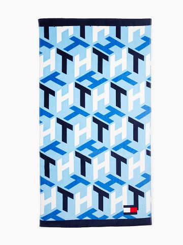 Blue Tommy Hilfiger Monogram Beach Towel Swimwear | NZ_M31102