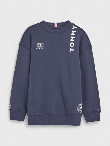 Blue Tommy Hilfiger Multi Logo Sweatshirts | NZ_G1205