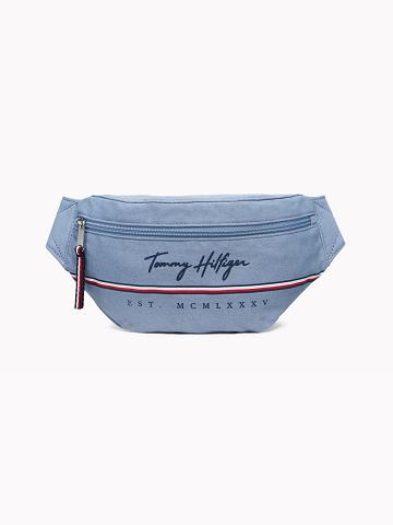 Blue Tommy Hilfiger Signature Fanny Pack Bags | NZ_M31703