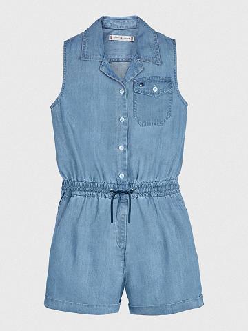 Blue Tommy Hilfiger Sleeveless Jumpsuit T Shirts | NZ_G1259