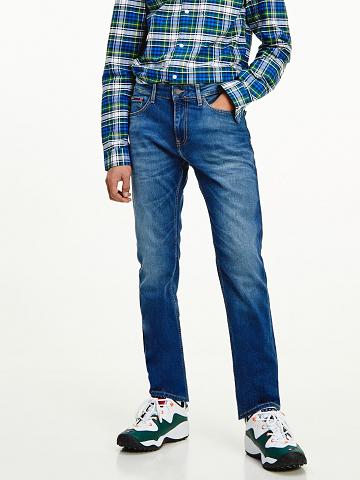 Blue Tommy Hilfiger Slim Fit Medium Wash Jeans | NZ_M31384