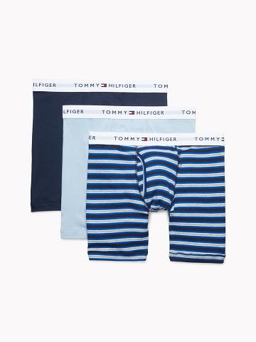 Blue / White Tommy Hilfiger Classic cotton boxer brief 3pk Boxer Briefs | NZ_M31572