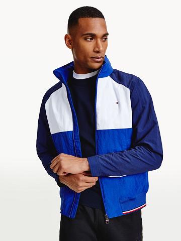 Blue / White Tommy Hilfiger Recycled colorblock bomber Jackets | NZ_M31413