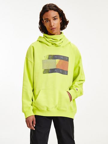 Green Tommy Hilfiger Modern reflective flag Hoodies | NZ_M31449