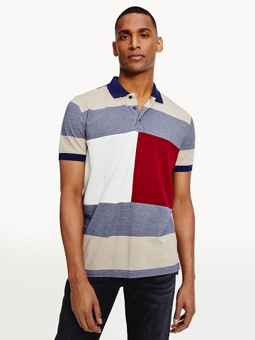 Grey / Multicolor Tommy Hilfiger Regular fit tonal colorblock pique Polos | NZ_M31305