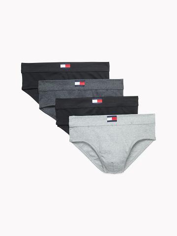 Grey Tommy Hilfiger Cotton classics hip brief 4pk Briefs | NZ_M31545