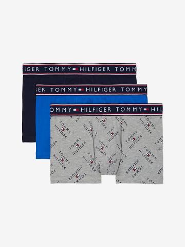 Grey Tommy Hilfiger Cotton stretch trunk 3pk Trunks | NZ_M31507