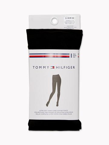 Grey Tommy Hilfiger Fleece-Lined Footed Tights 1PK Socks | NZ_W21661