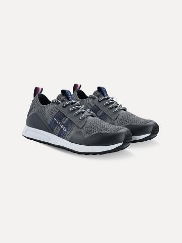 Grey Tommy Hilfiger Mesh hilfiger logo Casual Shoes | NZ_M31668