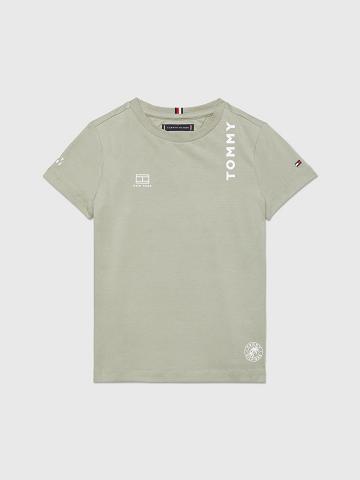 Grey Tommy Hilfiger Multi Logo T Shirts | NZ_B2197