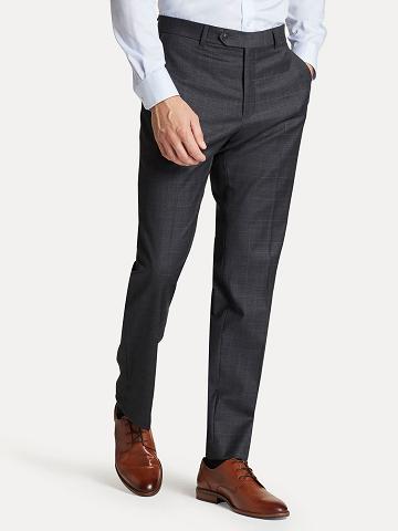 Grey Tommy Hilfiger Regular fit in windowpane check Pants | NZ_M31331