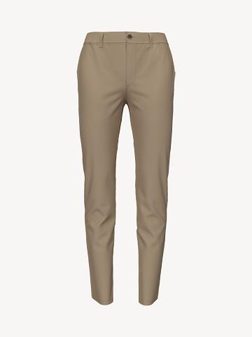 Khaki Tommy Hilfiger Slim Fit Essential Solid Chino Pants | NZ_W21252