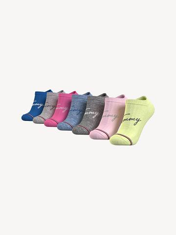 Multicolor Tommy Hilfiger Ankle 7PK Socks | NZ_G1361