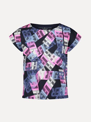 Multicolor Tommy Hilfiger Big Ombre Print T Shirts | NZ_G1232