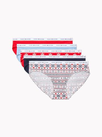 Multicolor Tommy Hilfiger Mix Logo Brief 5PK Bikinis | NZ_W21545