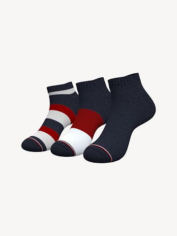 Navy / Multicolor Tommy Hilfiger Ankle 3PK Socks | NZ_M31742