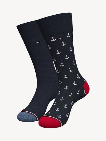 Navy / Multicolor Tommy Hilfiger Trouser 2PK Socks | NZ_M31752