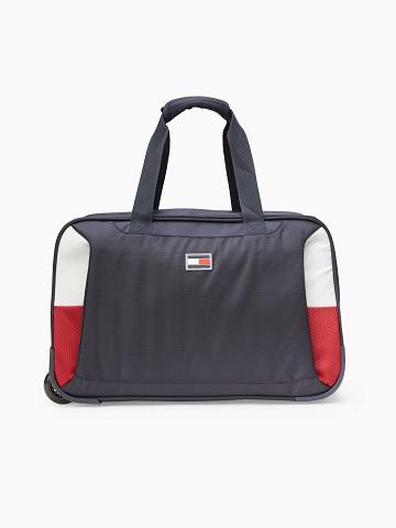 Navy Tommy Hilfiger 22" Rolling Duffle Bags | NZ_M31692