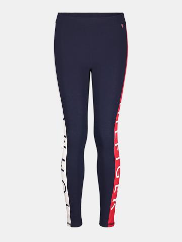 Navy Tommy Hilfiger Big Colorblock Leggings | NZ_G1133